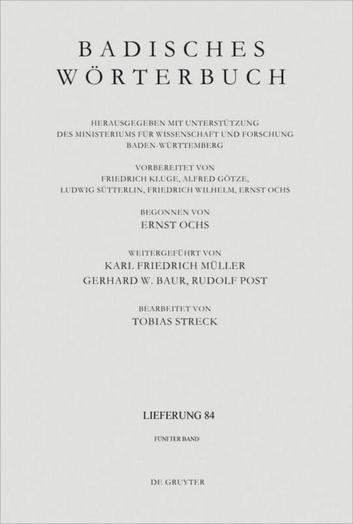 Produktbild: Badisches W&ouml;rterbuch. Band V/Lieferung 84