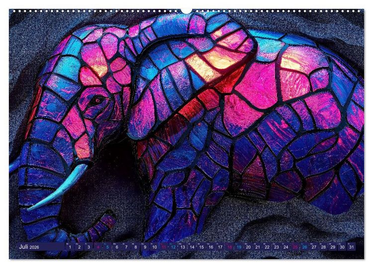 Produktbild: Elefanten - modern Art (Wandkalender 2026 DIN A2 quer), CALVENDO Monatskalender