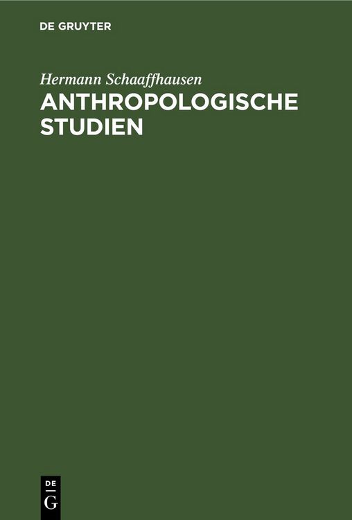 Produktbild: Anthropologische Studien