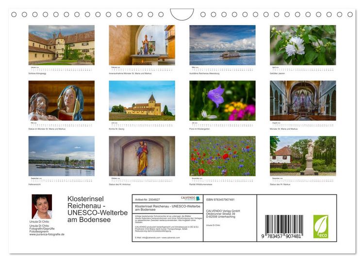 Produktbild: Klosterinsel Reichenau - UNESCO-Welterbe am Bodensee (Wandkalender 2026 DIN A4 quer), CALVENDO Monatskalender