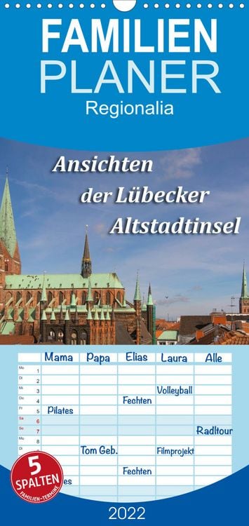 Produktbild: Familienplaner Ansichten der L&uuml;becker Altstadtinsel (Wandkalender 2022 , 21 cm x 45 cm, hoch)
