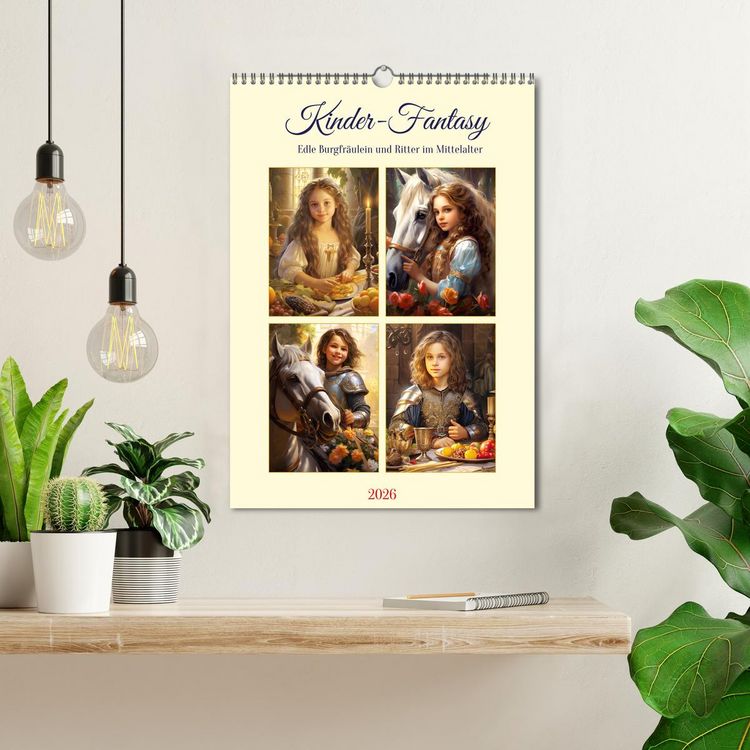 Produktbild: Kinder-Fantasy. Edle Burgfr&auml;ulein und Ritter im Mittelalter (Wandkalender 2026 DIN A3 hoch), CALVENDO Monatskalender