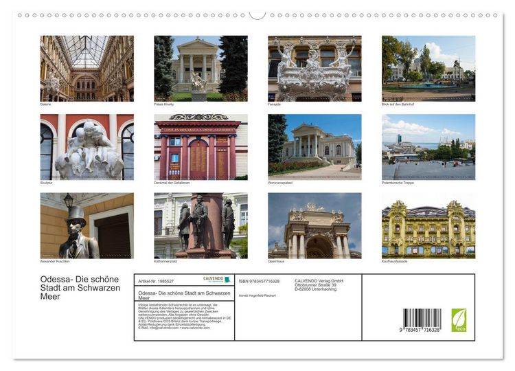 Produktbild: Odessa- Die sch&ouml;ne Stadt am Schwarzen Meer (hochwertiger Premium Wandkalender 2026 DIN A2 quer), Kunstdruck in Hochglanz