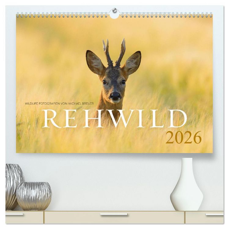 Produktbild: Rehwild 2026 (hochwertiger Premium Wandkalender 2026 DIN A2 quer), Kunstdruck in Hochglanz