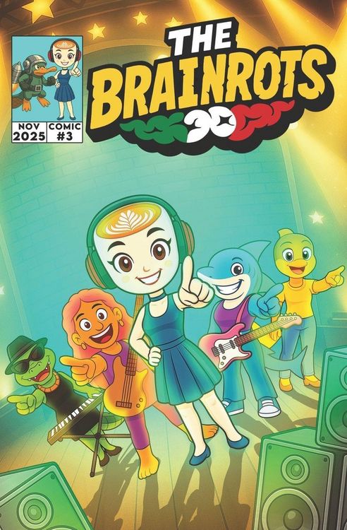 Produktbild: THE BRAINROTS #3 - Numero Tre - il fumetto dei personaggi Italian Brainrot - Nasce la Prima Band Musicale Brainrot!