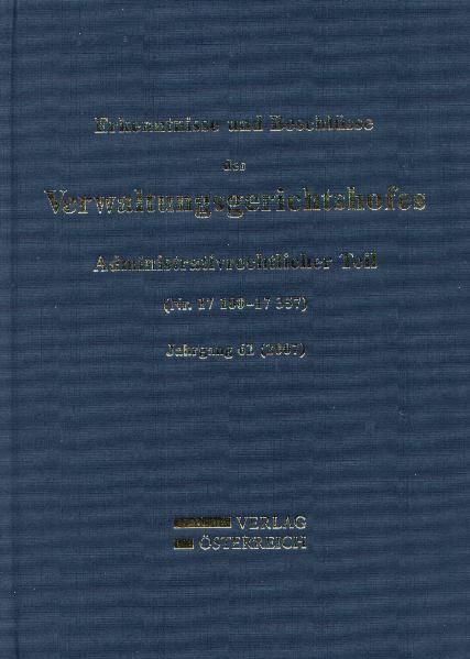 Produktbild: Erkenntnisse und Beschl&uuml;sse des Verwaltungsgsgerichtshofes