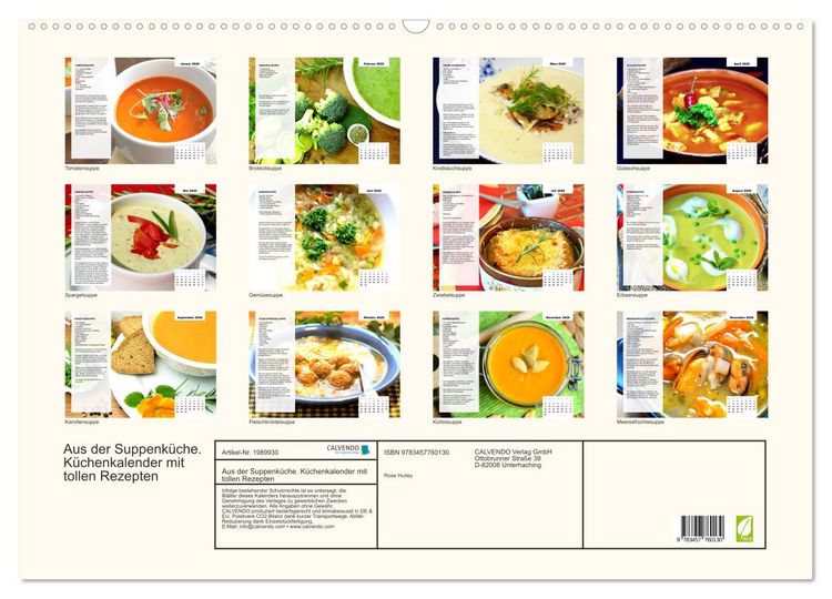 Produktbild: Aus der Suppenk&uuml;che. K&uuml;chenkalender mit tollen Rezepten (Wandkalender 2026 DIN A2 quer), CALVENDO Monatskalender