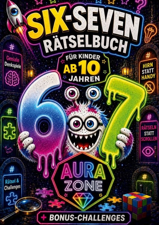 Produktbild: 67 R&auml;tselbuch f&uuml;r Kinder ab 10 Jahren: Geniale Denkspiele R&auml;tsel & Challenges &ndash; HIRN STATT HANDY, R&Auml;TSELN STATT SCROLLEN