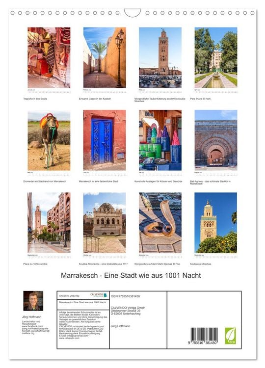 Produktbild: Marrakesch - Eine Stadt wie aus 1001 Nacht (Wandkalender 2026 DIN A3 hoch), CALVENDO Monatskalender