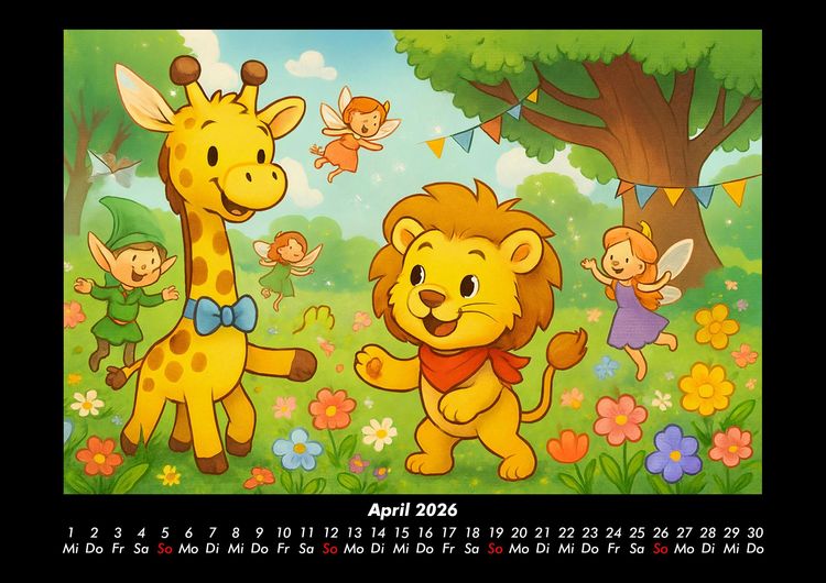 Produktbild: Nala & Buschi in m&auml;rchenhaften Welten 2026 Fotokalender DIN A3