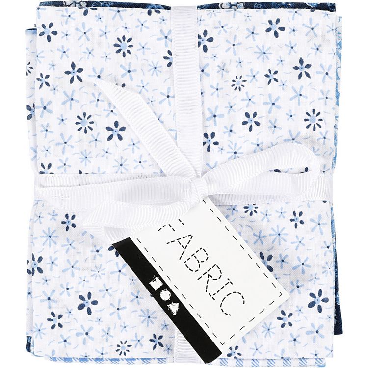 Produktbild: Creativ Company Patchwork-Stoff, Gr&ouml;&szlig;e 45x55 cm, 100 g, Blau, 4 Stk/ 1 B&uuml;ndl.