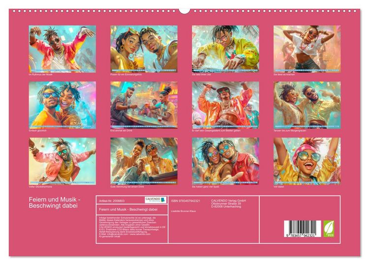 Produktbild: Feiern und Musik - Beschwingt dabei (hochwertiger Premium Wandkalender 2026 DIN A2 quer), Kunstdruck in Hochglanz