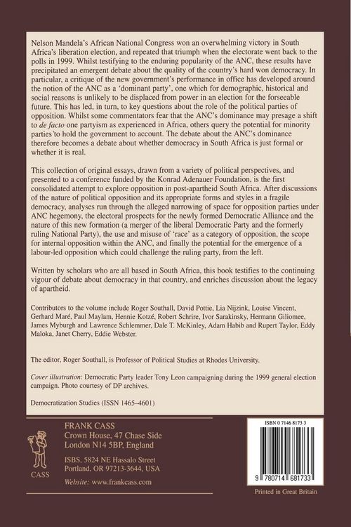 Produktbild: Opposition and Democracy in South Africa