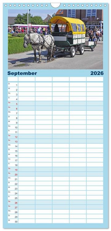 Produktbild: Familienplaner 2026 - Ostfriesische Inseln mit 5 Spalten (Wandkalender, 21 x 45 cm) CALVENDO