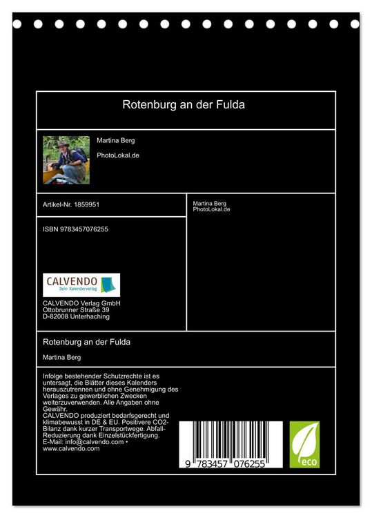 Rotenburg an der Fulda (Tischkalender 2025 DIN A5 hoch), CALVENDO Monatskalender