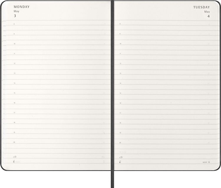 Produktbild: Moleskine 12 Monate Tageskalender 2027, Large/A5, 1 Tag = 1 Seite, fester Einband, Schwarz