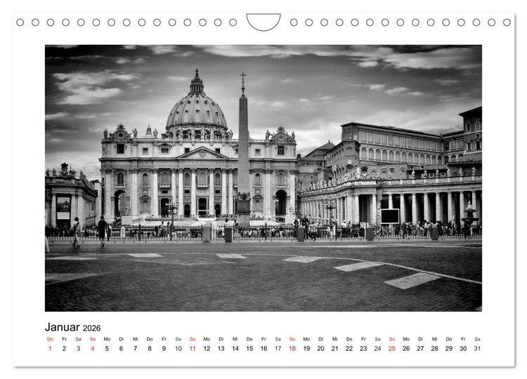 Produktbild: ROM Monochrom (Wandkalender 2026 DIN A4 quer), CALVENDO Monatskalender