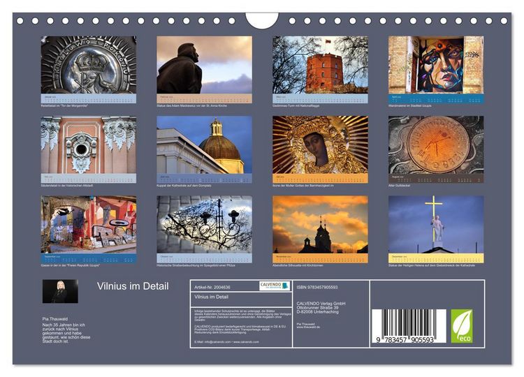 Produktbild: Vilnius im Detail (Wandkalender 2026 DIN A4 quer), CALVENDO Monatskalender