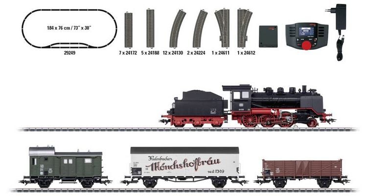 Produktbild: M&auml;rklin 29249 H0 Digital-Startpackung Nahg&uuml;terzug mit BR 24 der DB
