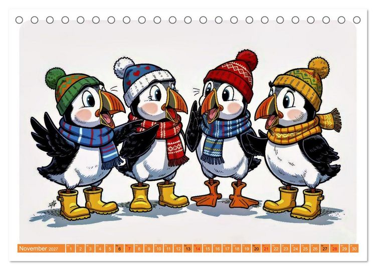 Produktbild: Papageientaucher - Comic (Tischkalender 2027 DIN A5 quer), CALVENDO Monatskalender
