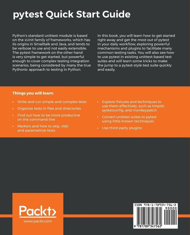 Produktbild: Pytest Quick Start Guide
