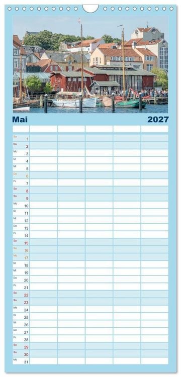 Produktbild: Familienplaner 2027 - Flensburg maritim mit 5 Spalten (Wandkalender, 21 x 45 cm) CALVENDO
