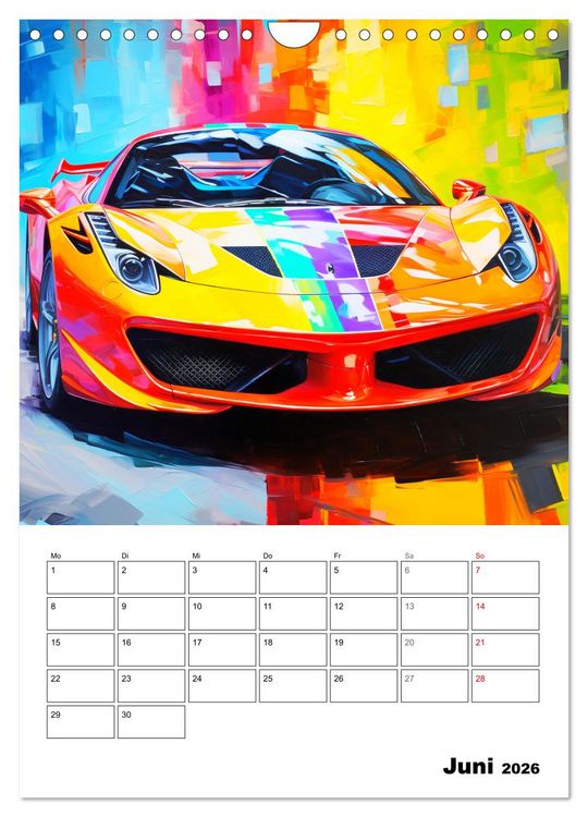 Produktbild: Sportauto Paintings (Wandkalender 2026 DIN A4 hoch), CALVENDO Monatskalender