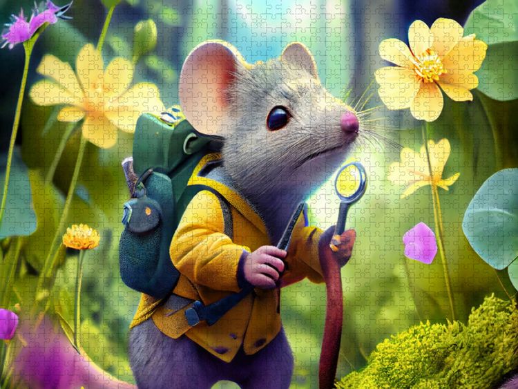 Produktbild: CALVENDO Puzzle Mit der Lupe in der Blumenwiese | 1000 Teile Lege-Gr&ouml;&szlig;e 64x48cm Foto-Puzzle f&uuml;r gl&uuml;ckliche Stunden