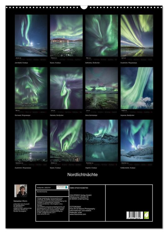 Produktbild: Nordlichtn&auml;chte (Wandkalender 2026 DIN A2 hoch), CALVENDO Monatskalender