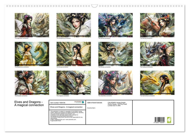 Produktbild: Elves and Dragons - A magical connection (Wall Calendar 2026 DIN A2 landscape), CALVENDO 12 Month Wall Calendar