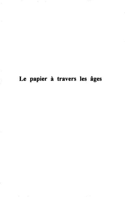 Produktbild: Papier a travers les ages