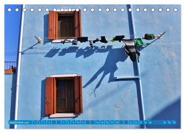 Produktbild: Le linge de Burano (Calendrier de bureau 2026 DIN A5 vertical), CALVENDO calendrier mensuel