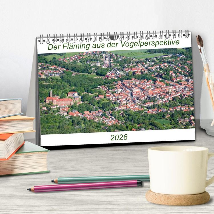 Produktbild: Der Fl&auml;ming aus der Vogelperspektive (Tischkalender 2026 DIN A5 quer), CALVENDO Monatskalender