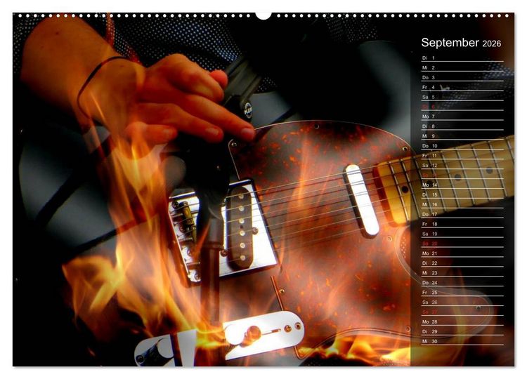 Produktbild: Rockgitarren Power (hochwertiger Premium Wandkalender 2026 DIN A2 quer), Kunstdruck in Hochglanz