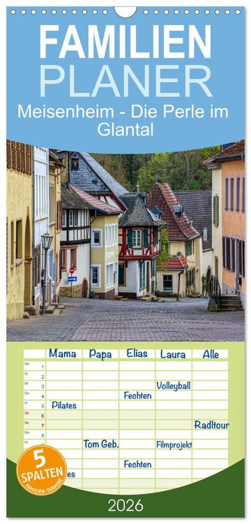 Produktbild: Familienplaner 2026 - Meisenheim - Die Perle im Glantal mit 5 Spalten (Wandkalender, 21 x 45 cm) CALVENDO