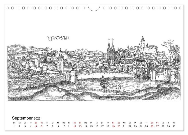 Produktbild: Schedelsche Weltchronik Deutsche St&auml;dte 1493 (Wandkalender 2026 DIN A4 quer), CALVENDO Monatskalender