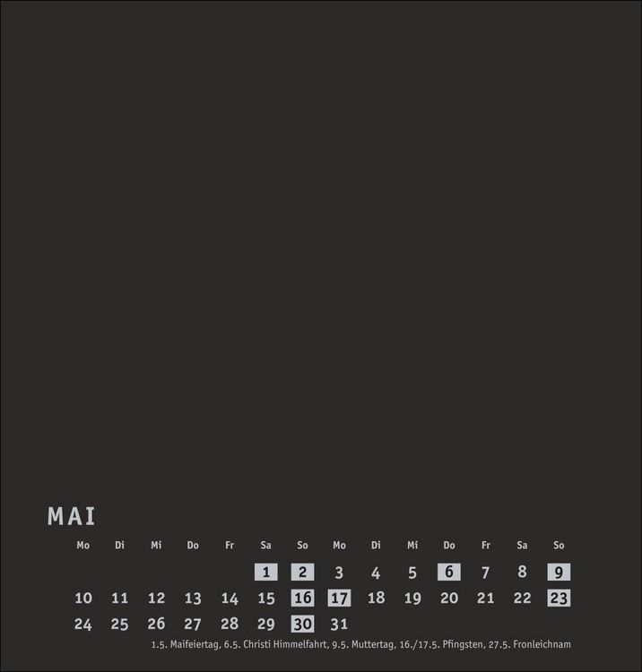 Produktbild: Premium-Bastelkalender schwarz mittel 2027