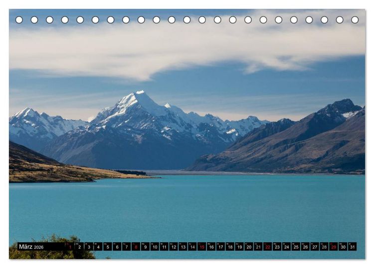 Produktbild: Neuseeland - Attraktiver S&uuml;den (Tischkalender 2026 DIN A5 quer), CALVENDO Monatskalender