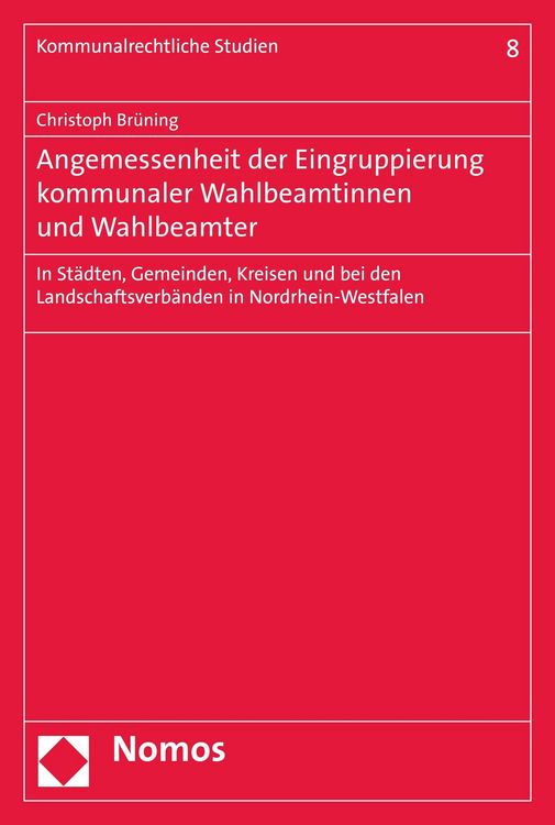 Produktbild: Angemessenheit der Eingruppierung kommunaler Wahlbeamtinnen und Wahlbeamter