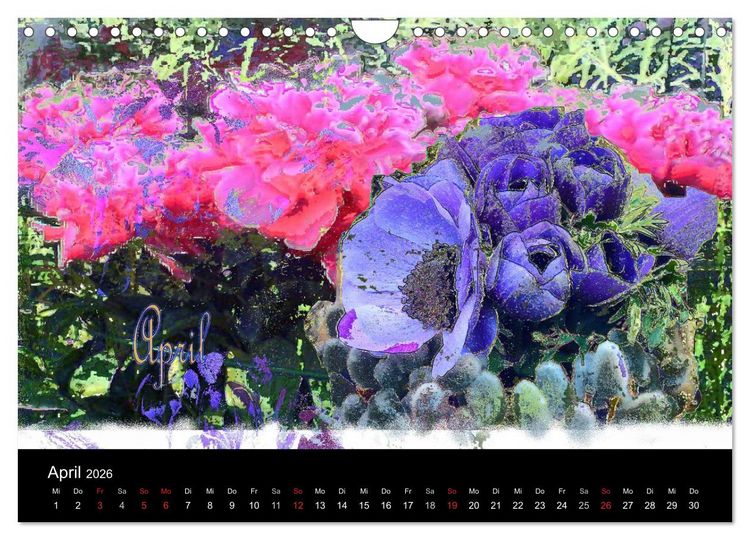 Produktbild: Blumen - Digital (Wandkalender 2026 DIN A4 quer), CALVENDO Monatskalender