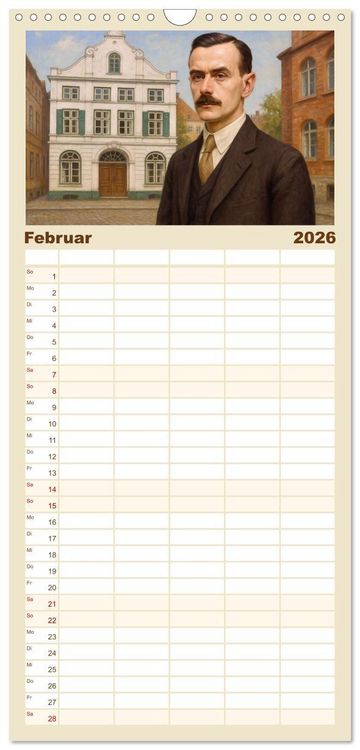 Produktbild: Familienplaner 2026 - Thomas Mann. Sein Leben, seine Werke mit 5 Spalten (Wandkalender, 21 x 45 cm) CALVENDO