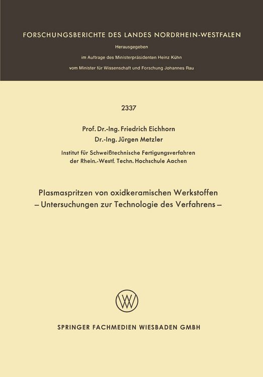 Produktbild: Plasmaspritzen von oxidkeramischen Werkstoffen