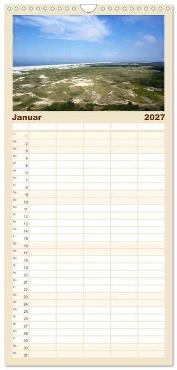 Produktbild: Familienplaner 2027 - Amrum &ndash; Trauminsel in der Nordsee mit 5 Spalten (Wandkalender, 21 x 45 cm) CALVENDO