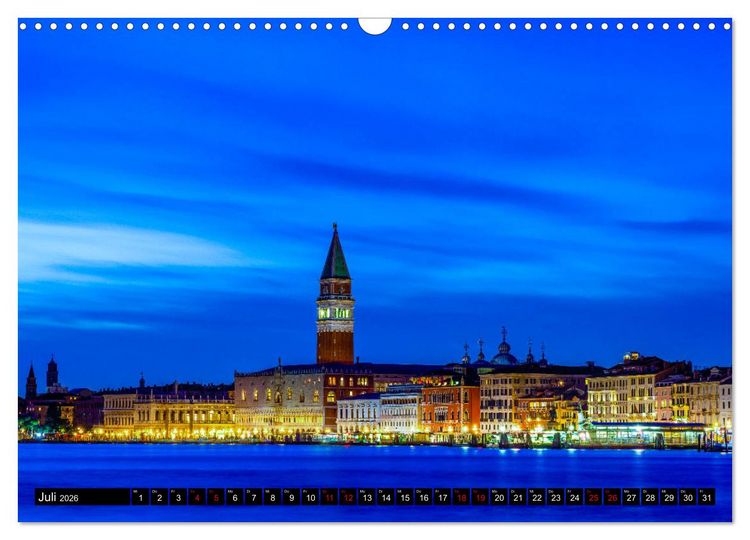 Produktbild: Venedig - Pal&auml;ste, Br&uuml;cken und Kan&auml;le (Wandkalender 2026 DIN A3 quer), CALVENDO Monatskalender