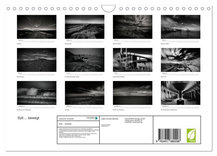 Produktbild: Sylt ... bewegt (Wandkalender 2026 DIN A4 quer), CALVENDO Monatskalender