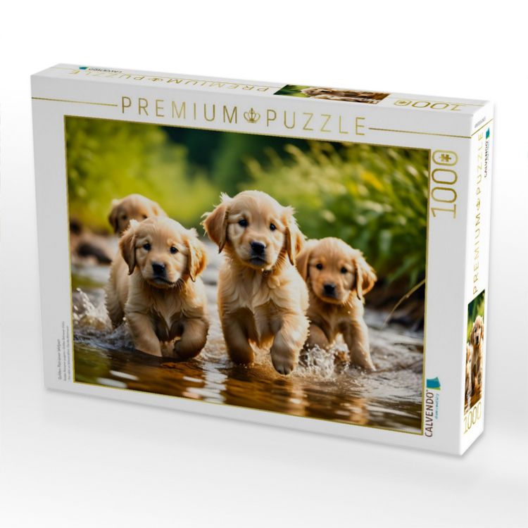Produktbild: CALVENDO Puzzle Golden Retriever Welpen | 1000 Teile Lege-Gr&ouml;&szlig;e 64x48cm Foto-Puzzle f&uuml;r gl&uuml;ckliche Stunden