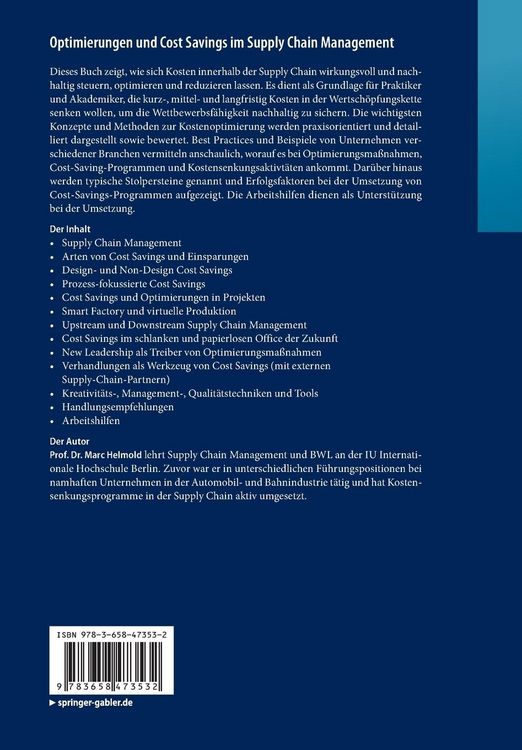 Produktbild: Optimierungen und Cost Savings im Supply Chain Management