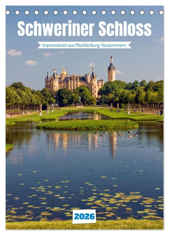 Produktbild: Schweriner Schloss - Impressionen aus Mecklenburg-Vorpommern (Tischkalender 2026 DIN A5 hoch), CALVENDO Monatskalender