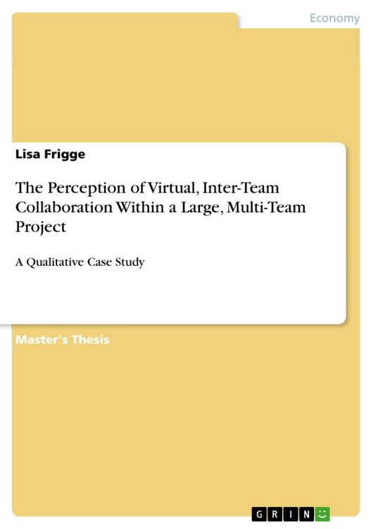 Produktbild: The Perception of Virtual, Inter-Team Collaboration Within a Large, Multi-Team Project