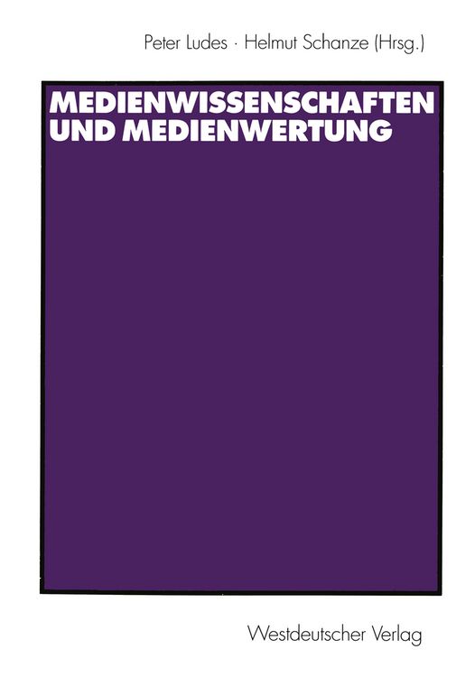 Produktbild: Medienwissenschaften und Medienwertung